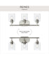 Reines 3-Light Bath Vanity with Clear Glass Shades Brushed Nickel