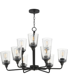 Hudson 9-Light Two-Tier Chandelier Black