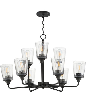Hudson 9-Light Two-Tier Chandelier Black