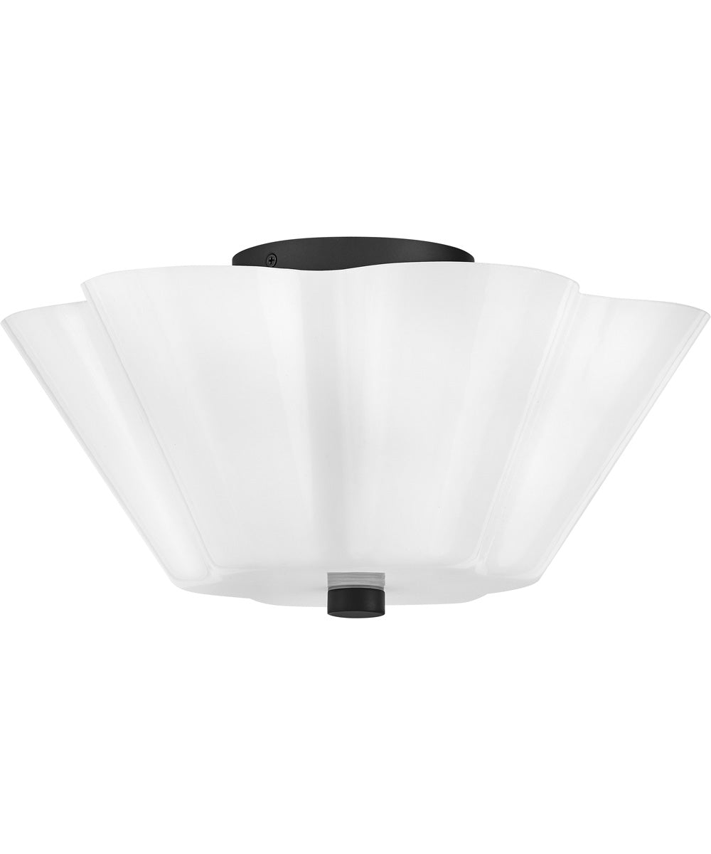 Honey 3-Light Medium Semi-Flush Mount in Black