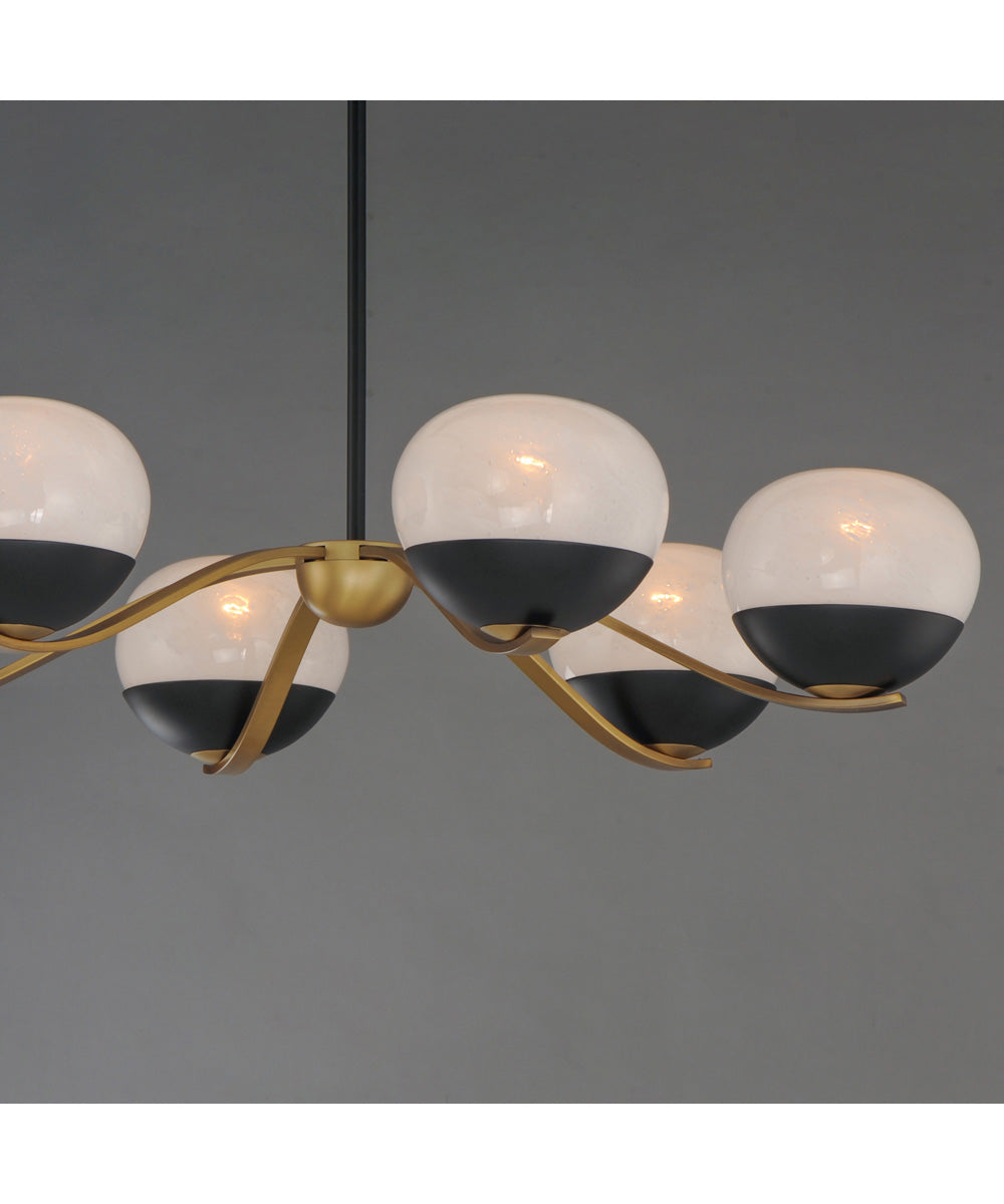 Lucerne 6-Light Chandelier Black / Natural Aged Brass