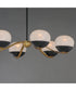 Lucerne 6-Light Chandelier Black / Natural Aged Brass