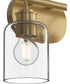 Reines 2-Light Bath Vanity with Clear Glass Shades Brushed Gold