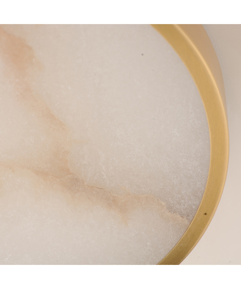 Slab 5.5 inch LED Alabaster Flush Mount Natural Aged Brass