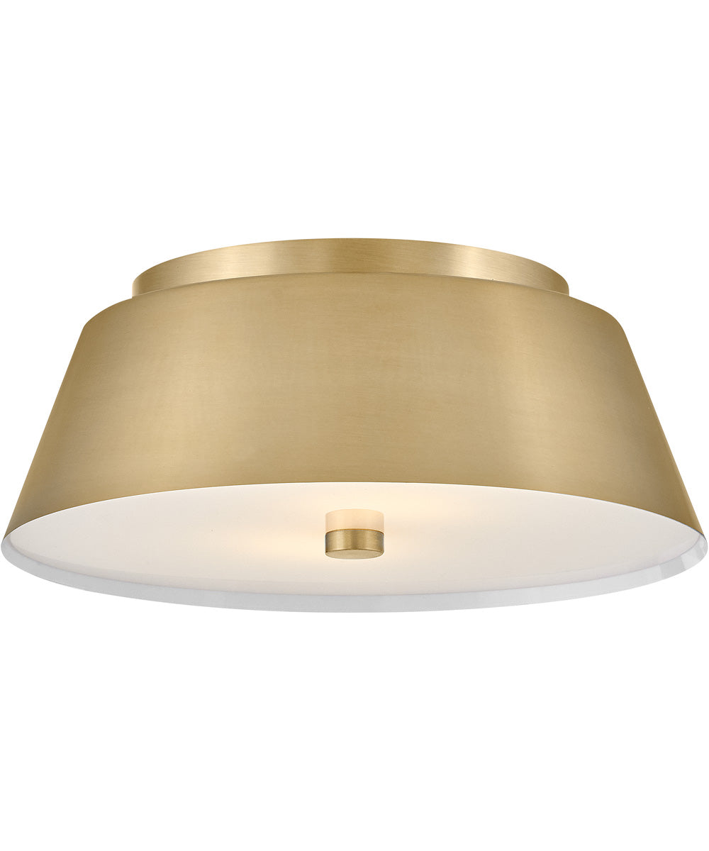 Tess 2-Light Medium Flush Mount in Lacquered Brass