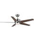 Byars 54" 5-Blade Integrated LED Indoor Ceiling Fan with Light Kit White Opal Shade Remote Control Brushed Nickel