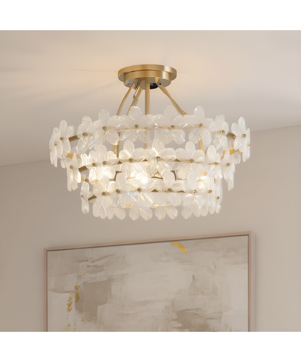 Wright 4-light Semi Flush Mount Brushed Gold