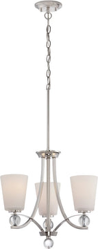 18"W Connie 3-Light Chandelier Polished Nickel
