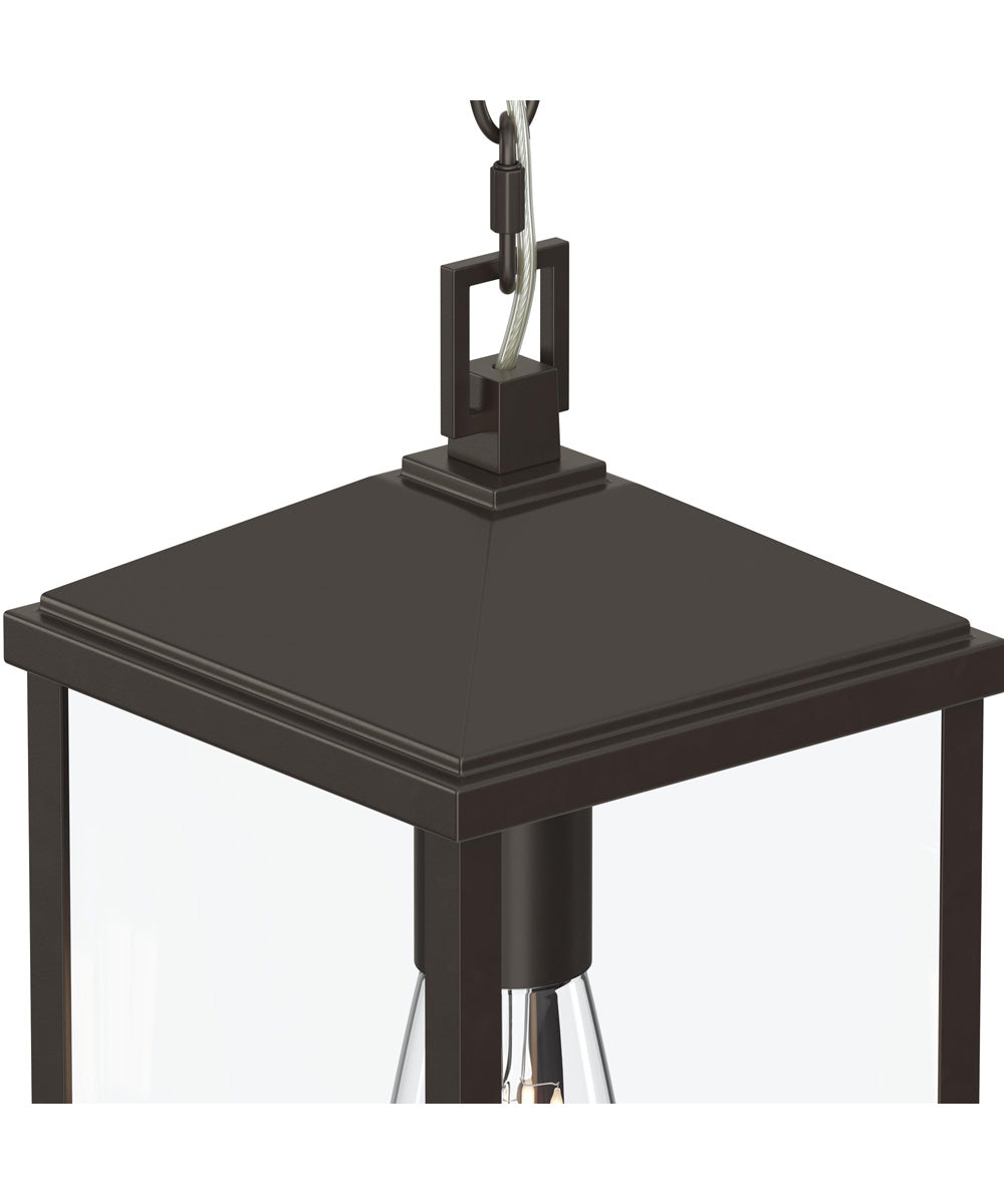 Cantley Outdoor Pendant with Clear Glass Panels Antique Bronze