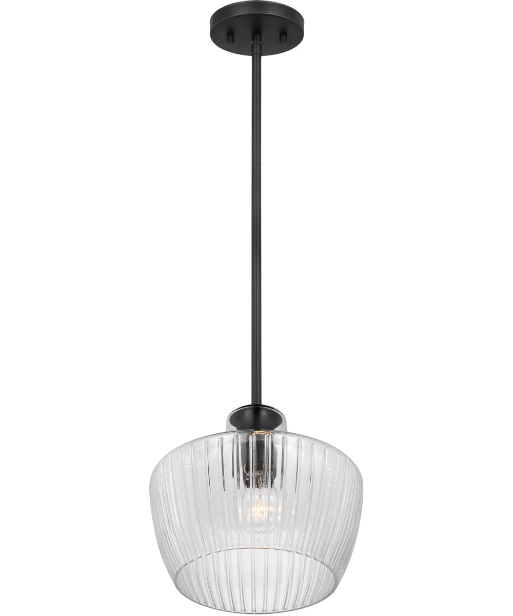 Destin 1-Light Pendant Black / Silver Accents