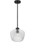 Destin 1-Light Pendant Black / Silver Accents