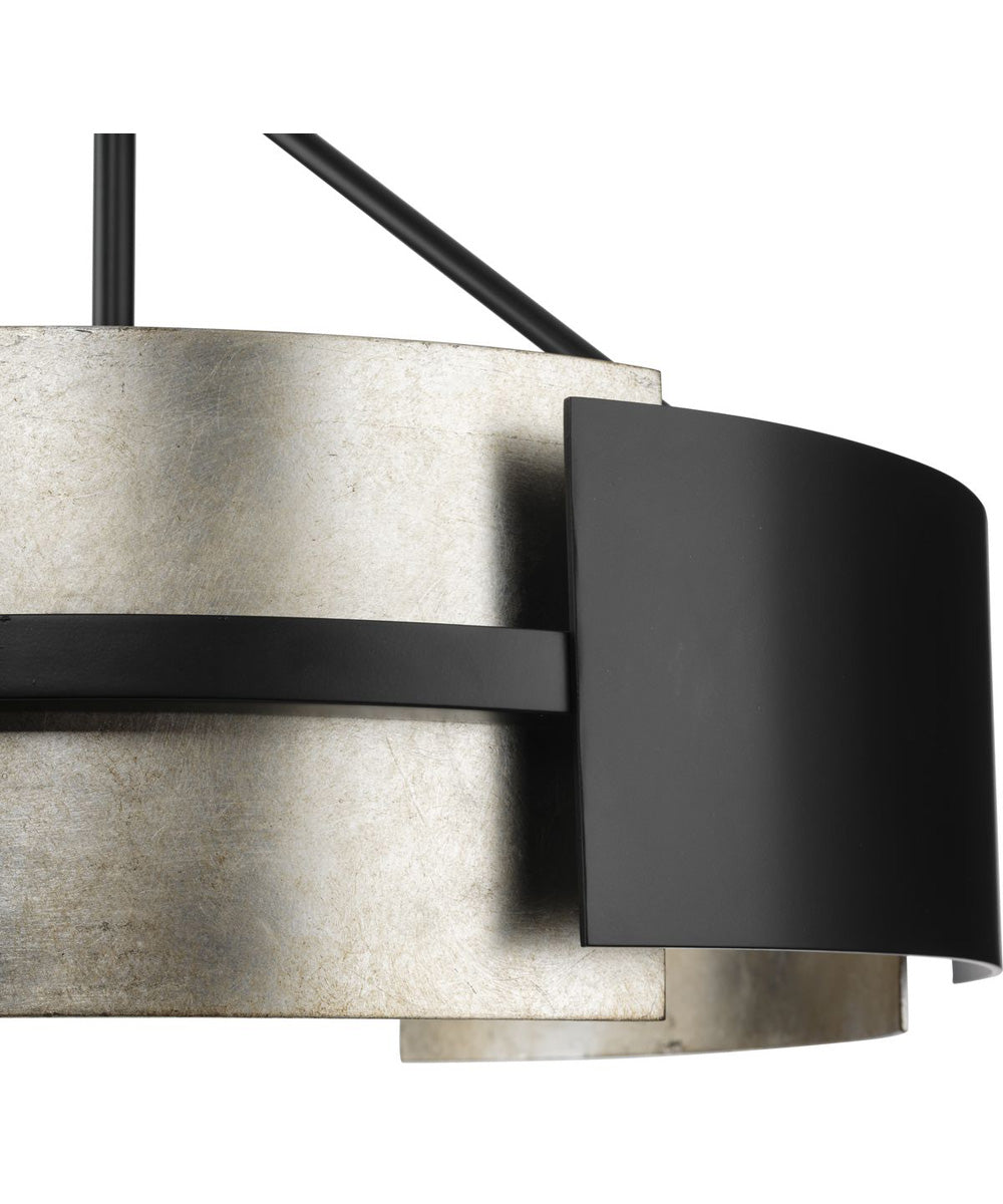 Lowery 3-Light Semi-Flush Mount Matte Black