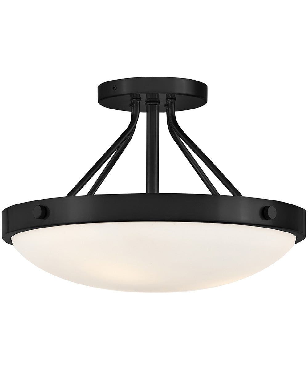 Gus 3-Light Medium Semi-Flush Mount in Black