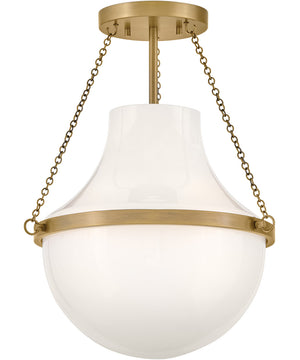 Collins 1-Light Medium Semi-Flush Mount in Heritage Brass