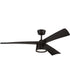Canto 52" 3-Blade Indoor/Outdoor Rated Damp Ceiling Fan 1-Light Fan Flat Black
