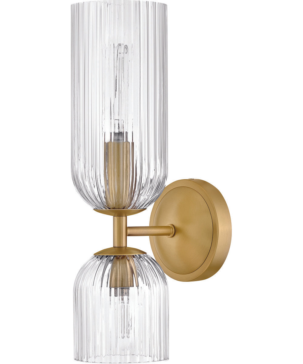 Ava 2-Light Medium Two Light Sconce in Lacquered Brass
