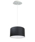 18" W 2 Light Pendant Granite Gray Shade with Diffuser, White Cord