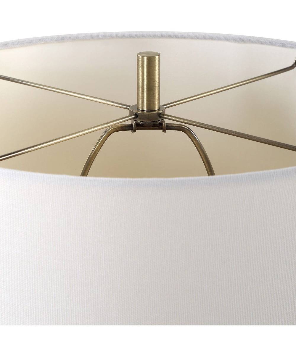 Metal Table Lamp in Black and Antique Brass