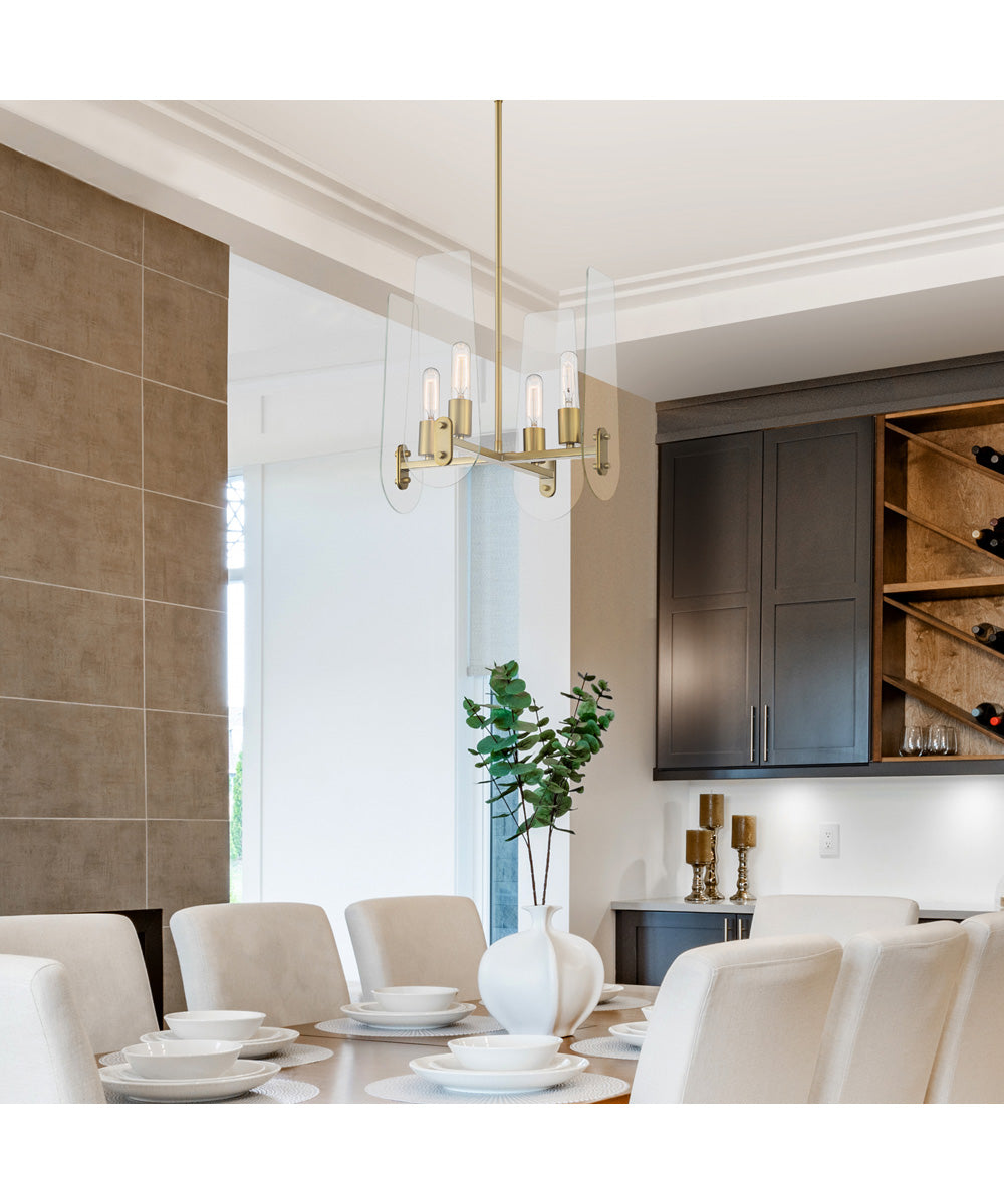 Bergen Beach 4 Light Chandelier Brushed Gold