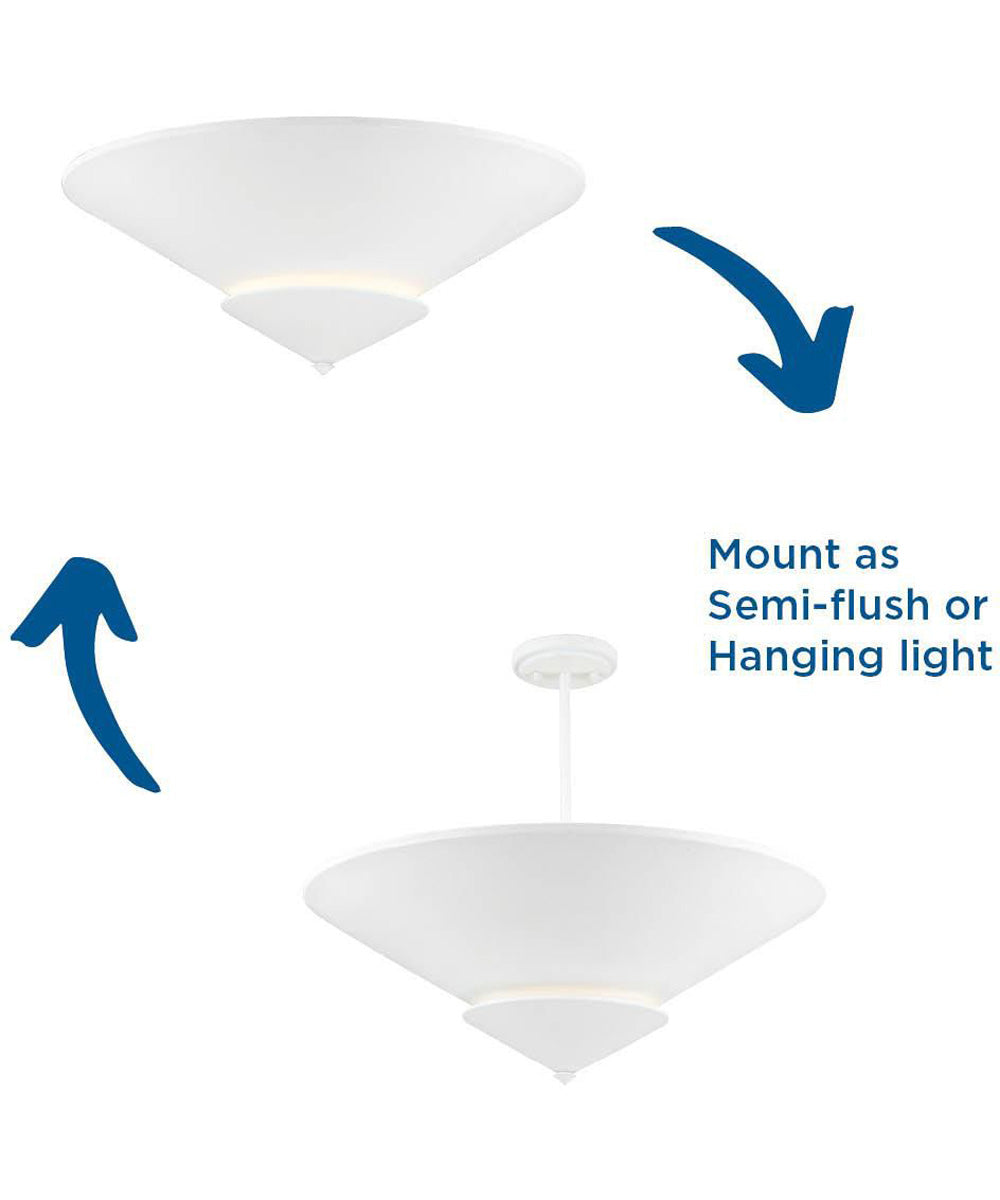 Pinellas 25 in. 4-Light Flush Mount White Plaster