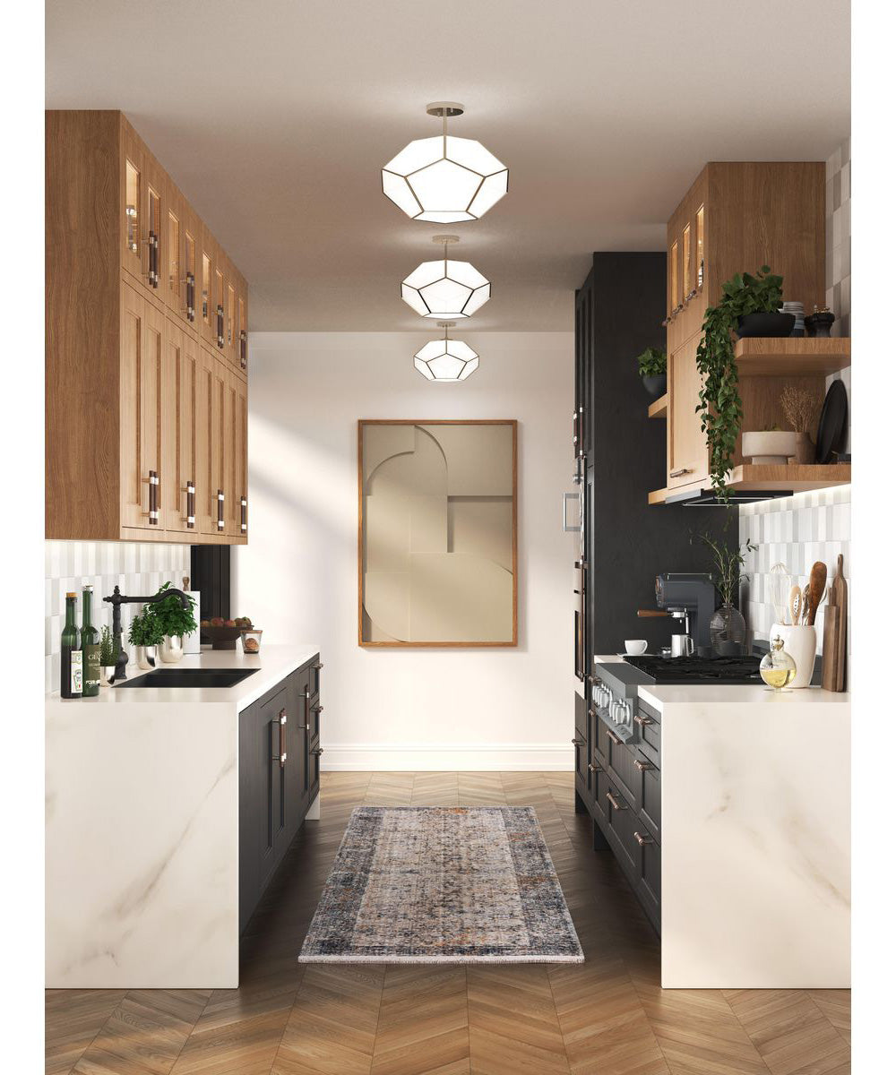 Latham 18 in. 3-Light Flush Mount Brushed Nickel