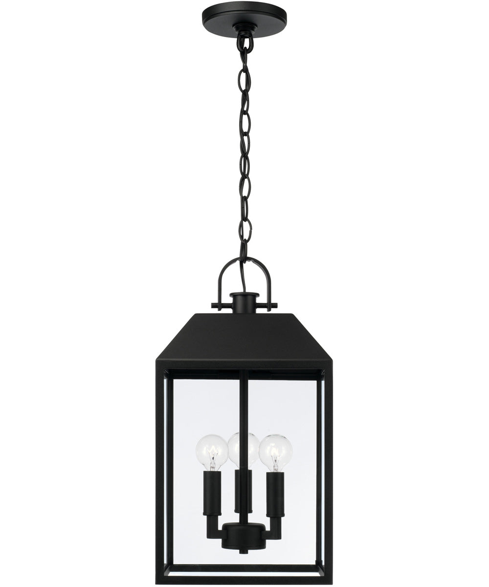 Nelson 3-Light Outdoor Hanging-Lantern Black