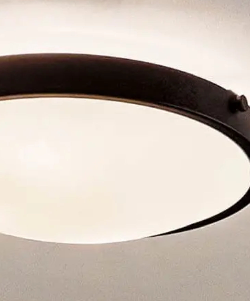 17"w Lytham 3-Light Flush Mount Light Black Finish with Satin Etched White Glass Shade