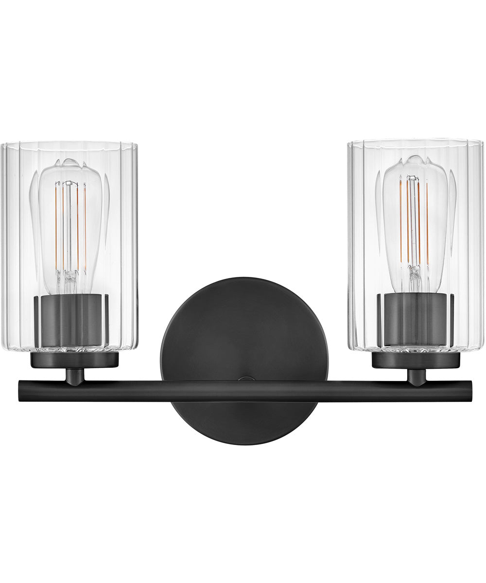 Leta 2-Light Small Two Light Vanity in Black