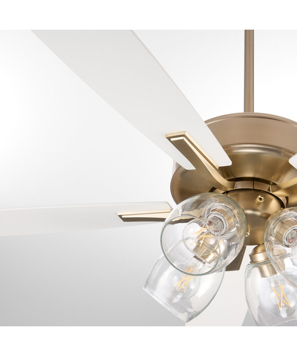 Ovation Ceiling Fan Aged Brass|Studio White