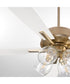 Ovation Ceiling Fan Aged Brass|Studio White