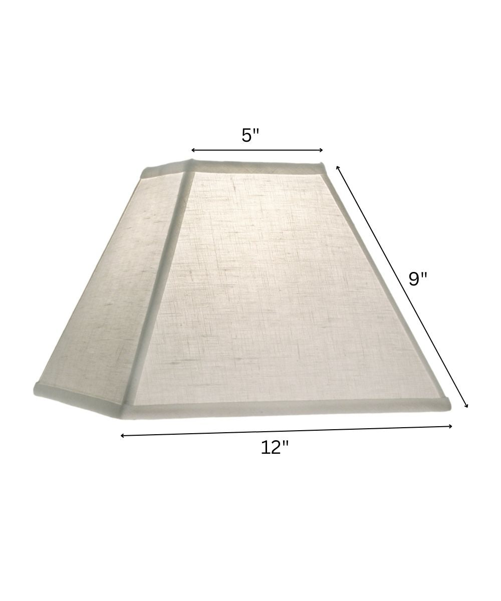 5x12x9 Cream Aberdeen Tapered Square Hardback Lampshade
