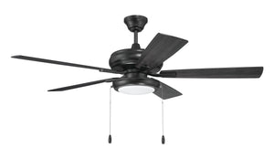 EOS Low Profile 1 bulb Frosted White 52" Ceiling Fan 1-Light Fan Flat Black