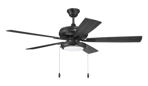 EOS Low Profile 1 bulb Frosted White 52" Ceiling Fan 1-Light Fan Flat Black
