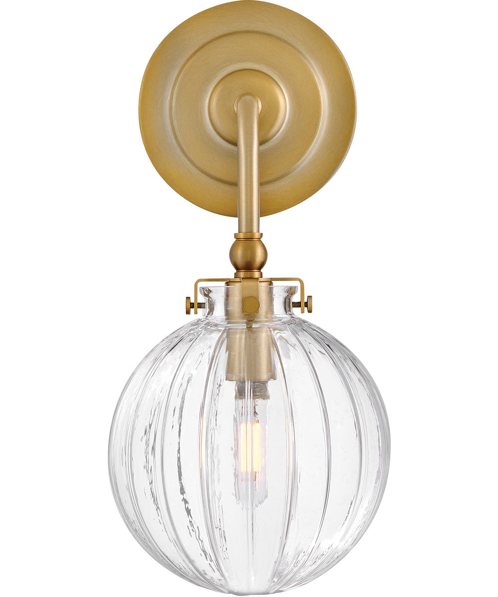 Helene 1-Light Medium Single Light Sconce in Lacquered Brass