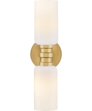 Naomi 2-Light Medium Two Light Sconce in Lacquered Brass