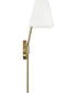 Cami 2-Light Sconce Aged Brass and White