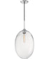 12"W Aria 1-Light Pendant Polished Nickel