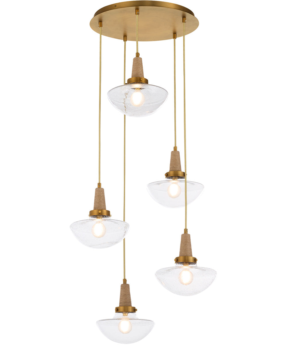 Stockport 5-light Pendant Brushed Brass