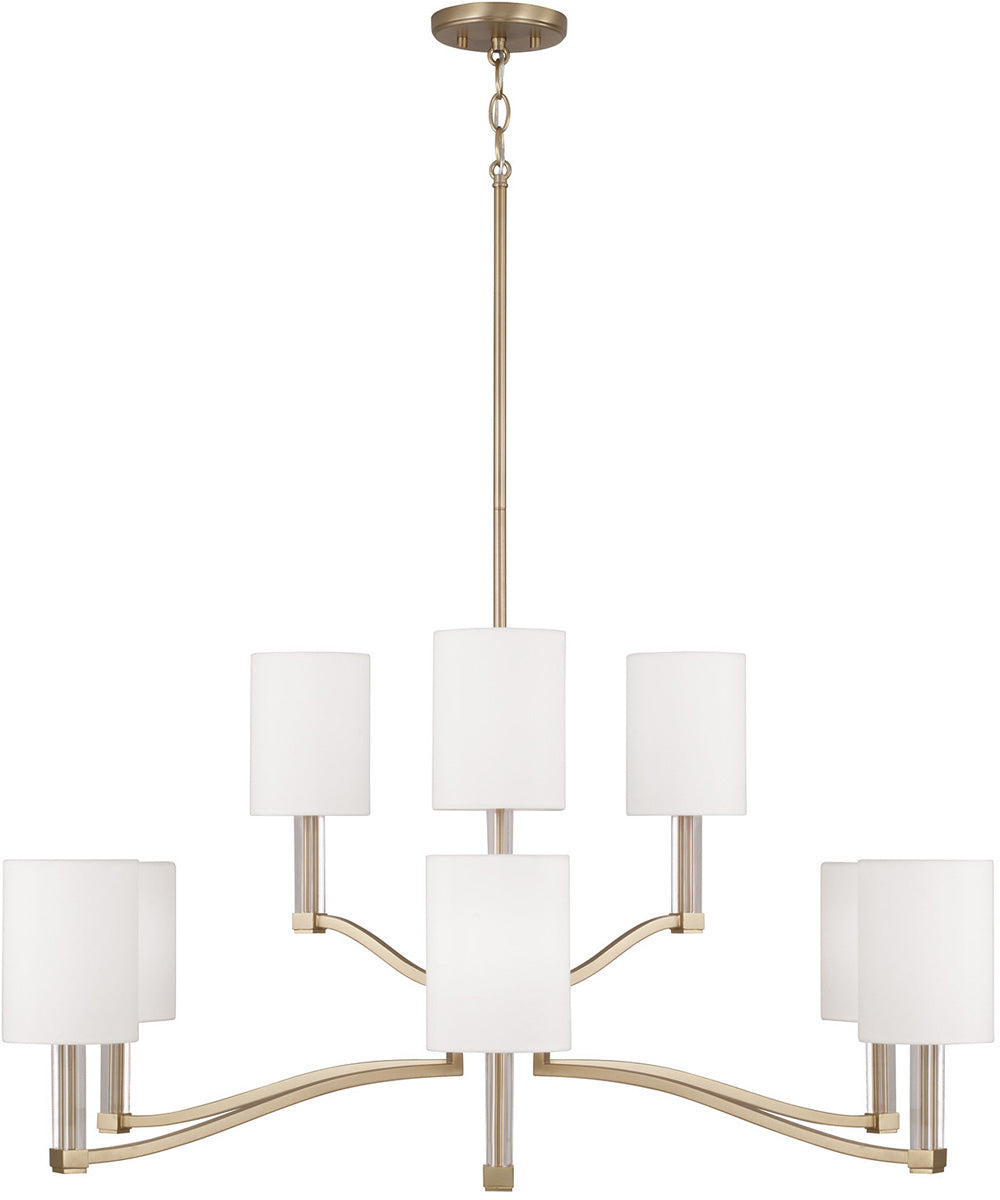 Ingrid 9-Light Chandelier Matte Brass