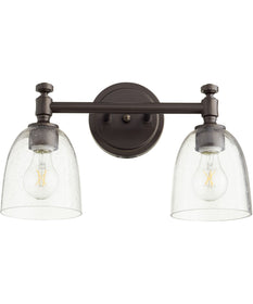 Rossington 2-light Bath Vanity Light Oiled Bronze w/ Clear/Seeded