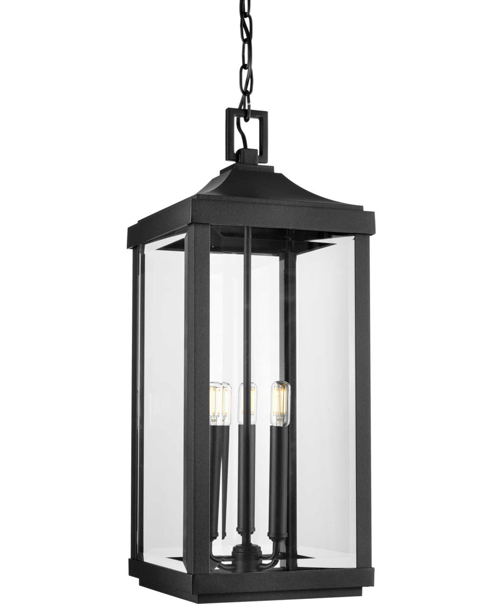 Gibbes Street 3-Light Hanging Lantern Textured Black