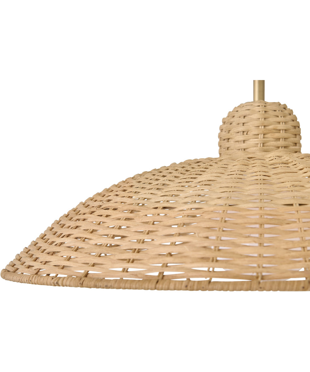 Pismo 1-Light Large Pendant in Lacquered Brass