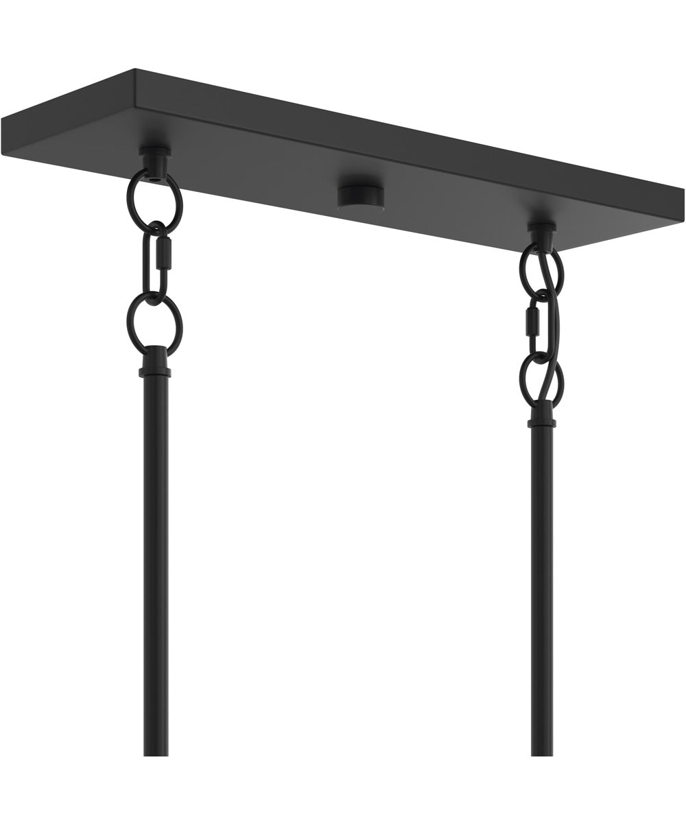 Jheni 5-Light Linear Chandelier with Clear Glass Shades Matte Black