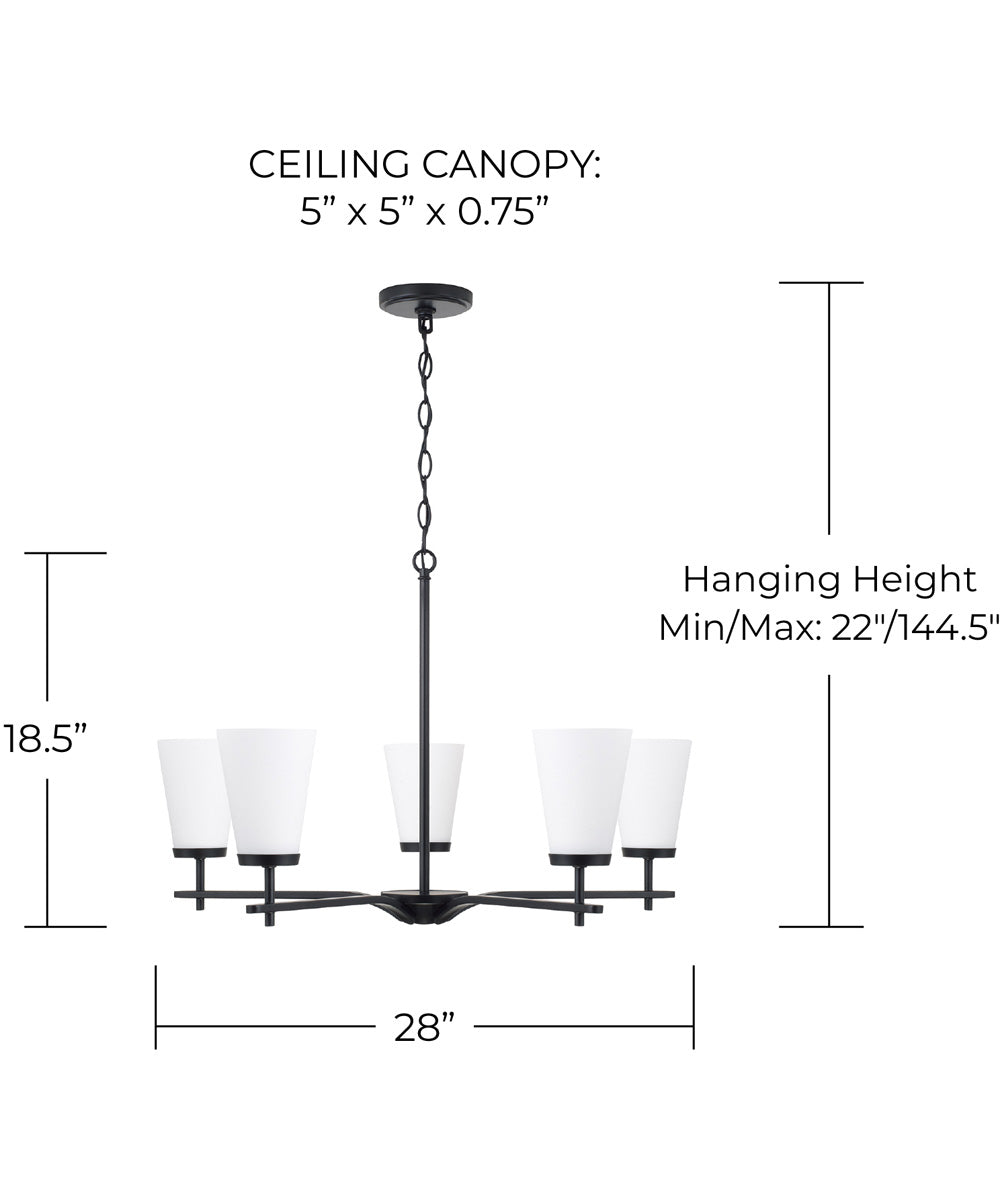 Drake 5-Light Chandelier Matte Black