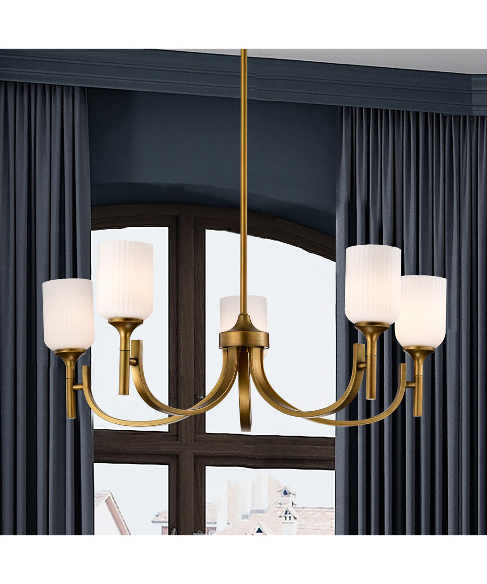 Solara 5-Light Chandelier Natural Brass