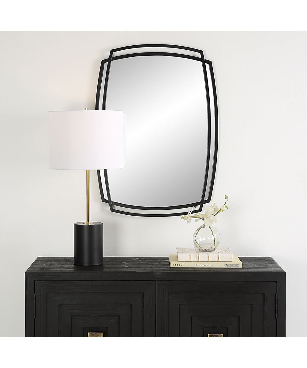 23x32" Wall Mirror in Satin Black
