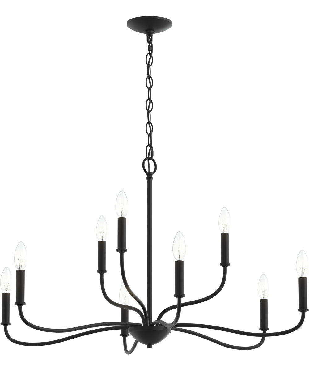 Ilia 9-Light Two-Tier Chandelier Matte Black