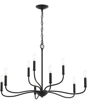Ilia 9-Light Two-Tier Chandelier Matte Black