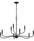 Ilia 9-Light Two-Tier Chandelier Matte Black