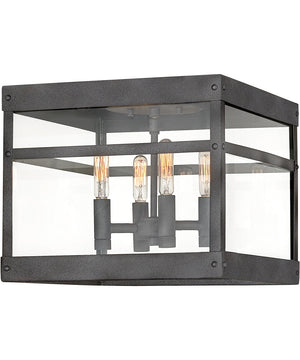 Porter 4-Light Medium Flush Mount in Aged Zinc